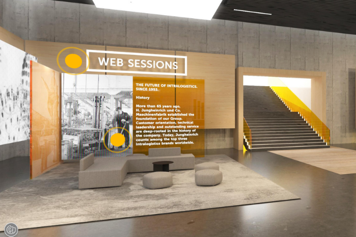 Web session in the virtual showroom