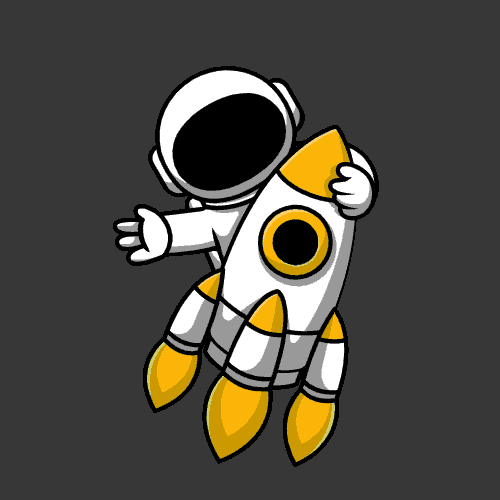 Metapilots-Astronaut auf einer Rakete