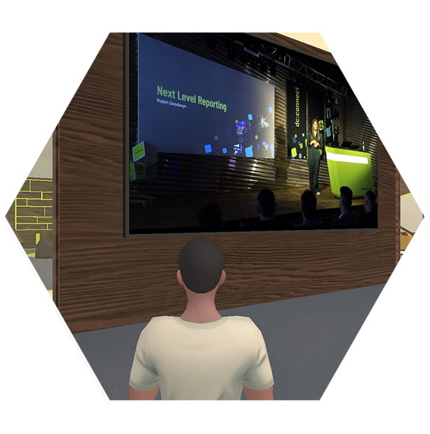 Hybride Veranstaltung im Corporate Metaverse von dc AG